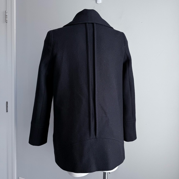 ba&sh Skimma Wool Blend Double Breasted Peacoat Jacket Navy 0 XS Oversized Boxy - Picture 4 of 16